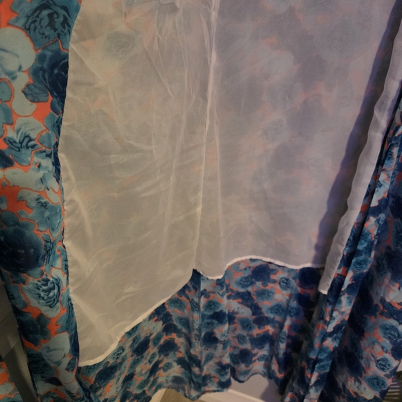 Caribbean Queen Blue Floral Swim Kimono Coverup - Picture 3 of 7